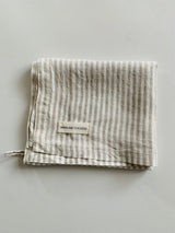 Pure French Linen Pin Stripe  Tea Towel - Natural