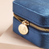 Lisa Angel- NAVY BLUE VELVET SQUARE TRAVEL JEWELLERY CASE