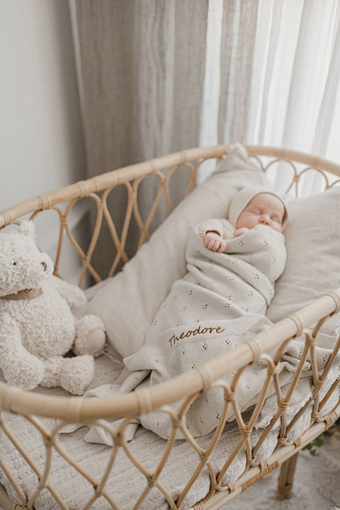 Baby Blanket-Pointelle Oatmeal
