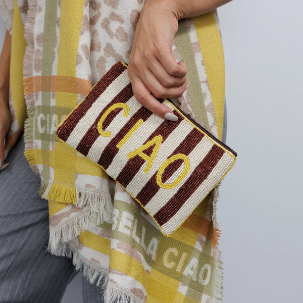 Brown Ciao Beaded Purse