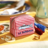 Red Gingham Fish La Sardina Accessory Pouch