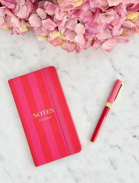 Paige Journal Pink Red Stripe