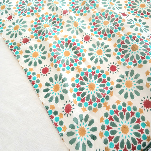 Silk Scarf Geometric Red