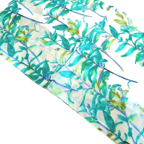 Silk Scarf Green Branches