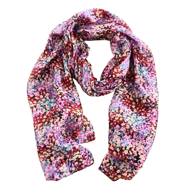 Silk Scarf Flowers-Pink