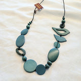 2 Birds Together on Oval Beads Multi Blue