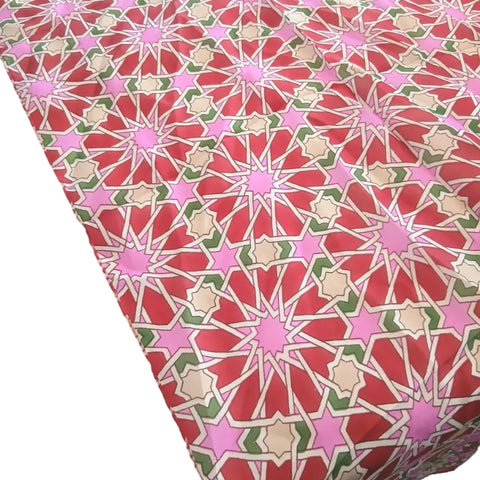 Silk Scarf Stars Abstract  Red/Pink