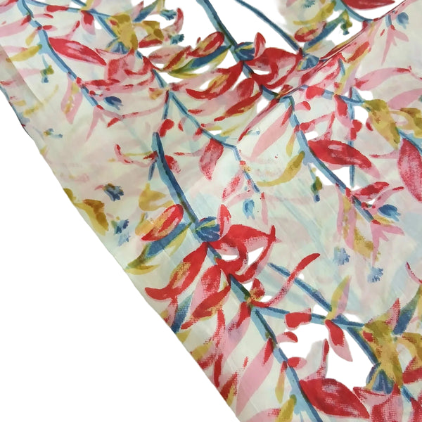 Silk Scarf Red Flower