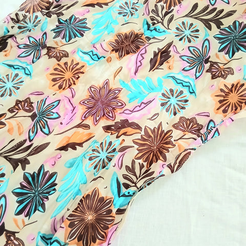 Silk Scarf Graphic Floral