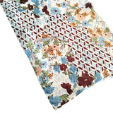 Silk Scarf Olive Flowers