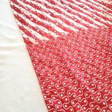 Silk Scarf Circles and Lines Red