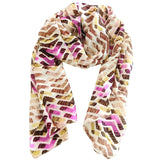 Silk Scarf Earthy and Pink Artistic