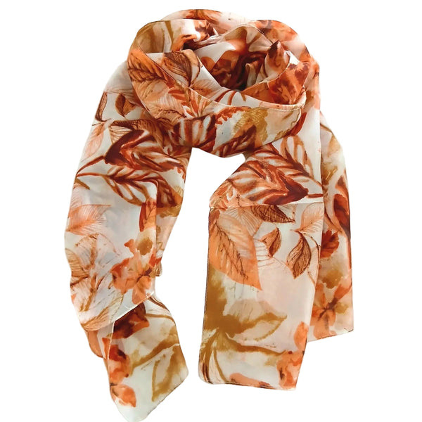 Floral patterned scarf on a white background