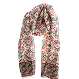 Silk Scarf Geometric Red