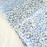 Silk Scarf Flower Royal Blue