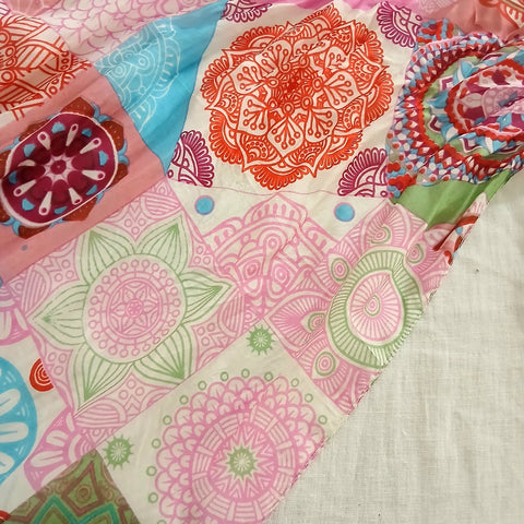 Silk Scarf Patchwork Pink