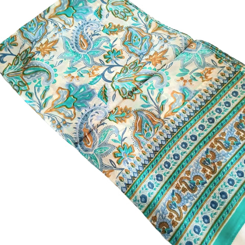 Silk Scarf Oriental Acqua