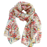 Silk Scarf Red Flower