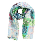 Silk Scarf Patchwork Turquoise