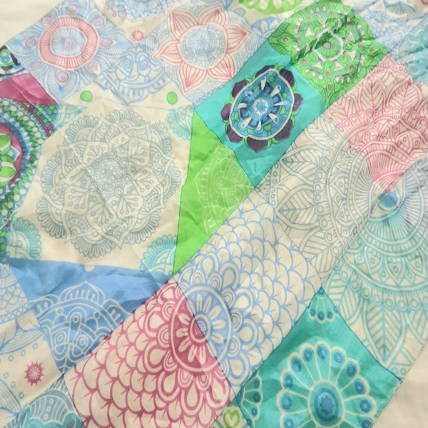 Silk Scarf Patchwork Turquoise