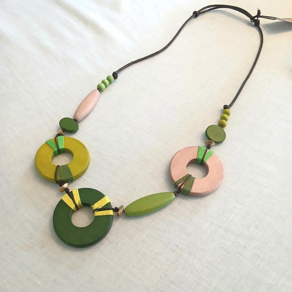 Kirsty  Wooden Beaded Necklace