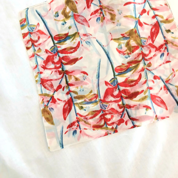 Silk Scarf Red Flower