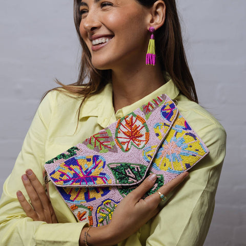 Zoda tropicana  Beaded Clutch