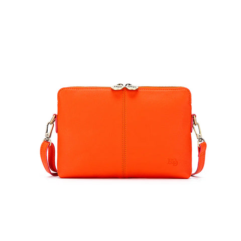 Black Caviar Design KIARA CROSSBODY/CLUTCH- ORANGE