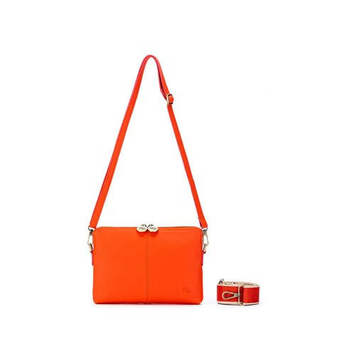 Black Caviar Design KIARA CROSSBODY/CLUTCH- ORANGE