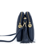 Black Caviar Design Parker Crossbody Bag-Navy