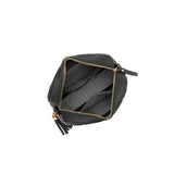 Black Caviar Design Carter Grey PU Quilted Crossbody Bag