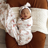 Snuggle Hunny- Butterfly Organic Jersey Wrap & Topknot Set