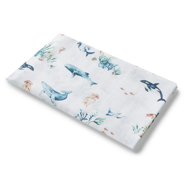 Snuggle Hunny -Ocean Organic Muslin Wrap