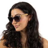 LILA GRACE CHARCOAL GREY l Black Gradient Lens l Walnut Arms