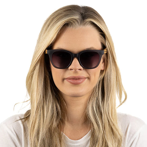 LILA GRACE CHARCOAL GREY l Black Gradient Lens l Walnut Arms