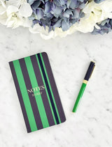 Zjoosh-Paige Journal Navy Green Stripe