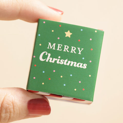 Tiny Matchbox Ceramic Christmas Tree Token