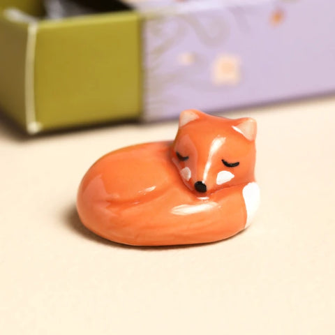 Tiny Matchbox Ceramic Fox Token