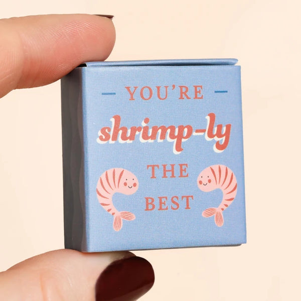 Tiny Matchbox Ceramic  Shrimp Token