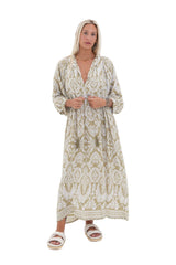 Toteme Maxi Dress - Khaki / white