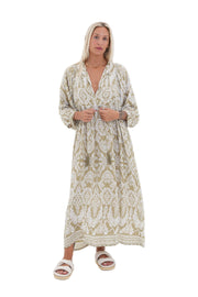 Toteme Maxi Dress - Khaki / white