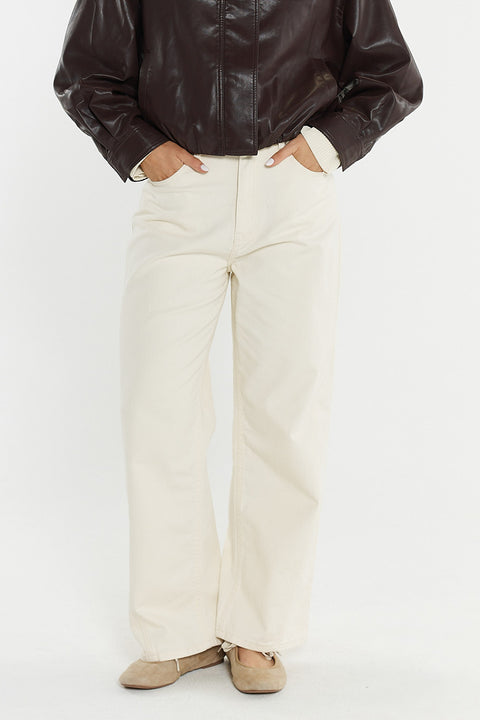 Nuala Wide Leg Jean Parchment