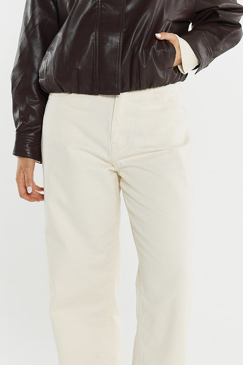 Nuala Wide Leg Jean Parchment