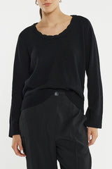 Roe Braided Neck Knit Black