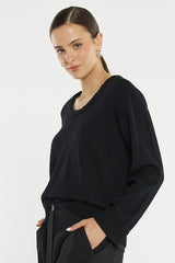 Roe Braided Neck Knit Black