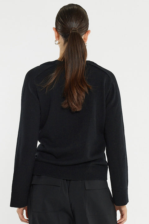 Roe Braided Neck Knit Black