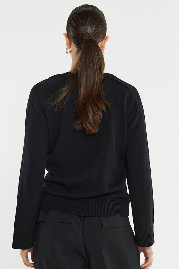 Roe Braided Neck Knit Black