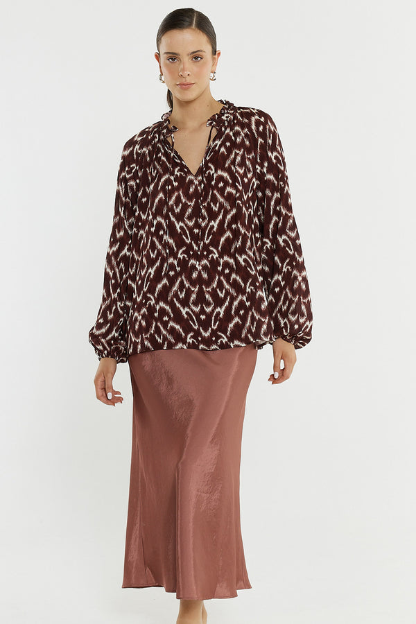 Willow Tie Front Blouse Ikat