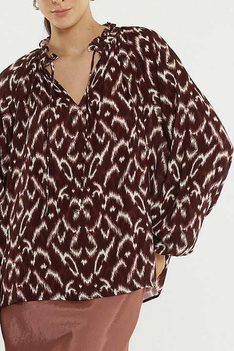 Willow Tie Front Blouse Ikat