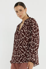 Willow Tie Front Blouse Ikat